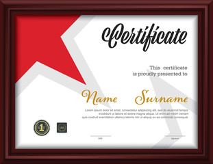 horizontal certificate template,letter size diploma, vector illu