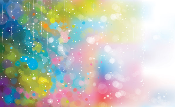 Vector abstract colorful lights  and stars background.