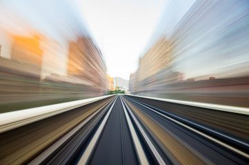 Obraz premium Speed motion in urban highway road tunnel