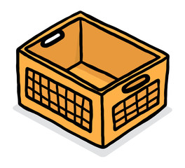 orange container bucket / cartoon vector and illustration, hand drawn style, isolated on white background.