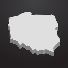 Poland map in gray on a black background 3d © stas111