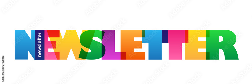 Poster newsletter overlapping letters vector icon