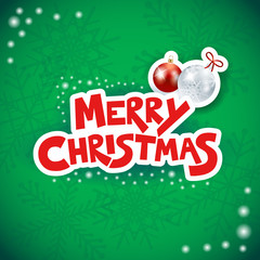 Christmas background with text and bauble