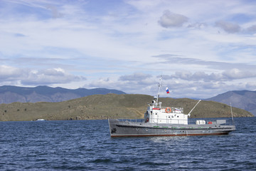 ship on the white background
