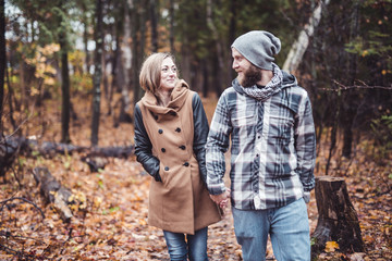 Couple in the autumn park
