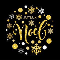 Fototapeta na wymiar Christmas in French Noel text ornament for greeting card