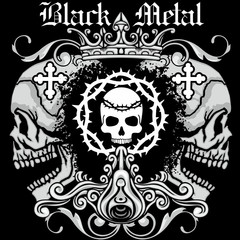 grunge skull coat of arms
