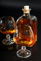 Glass of brandy and a carafe