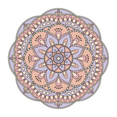 Flower Mandala. Vintage decorative elements. Oriental pattern, v