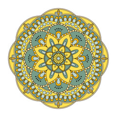 Flower Mandala. Vintage decorative elements. Oriental pattern, v
