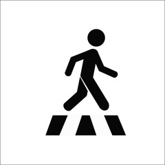 Fototapeta na wymiar Pedestrian cross walk icon vector isolate on white back ground