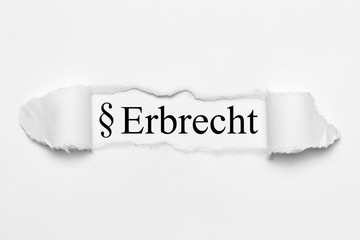 Erbrecht auf weißen gerissenen Papier