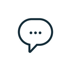 thin line chat, speech, bubble, chatting  icon on white backgrou