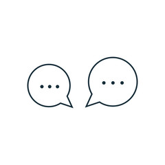 thin line chat, speech, bubble, chatting  icon on white backgrou
