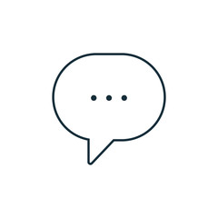 thin line chat, speech, bubble, chatting  icon on white backgrou