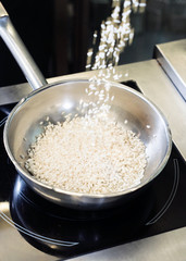 chef making risotta