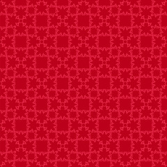 Red Ornamental Seamless Line Pattern. Endless Texture. Oriental Geometric Ornament