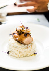 risotto with duck and mushrooms