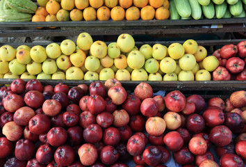 colorful fresh fruits selling at market