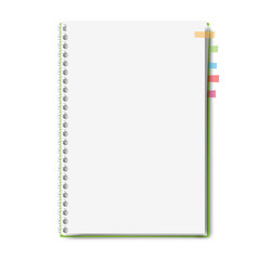 realistic notebook, exercise book , vector illustration