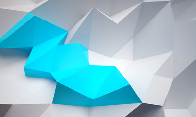 3d rendering triangle polygonal clean background illustration