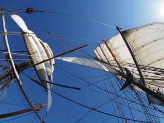 cool tallship at sea under full sail