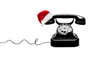 Telefon mit Weihnachtsmütze