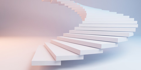 white stair clean white background
