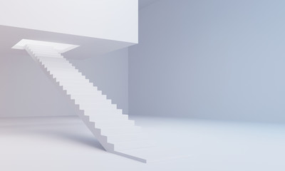 white stair clean white background