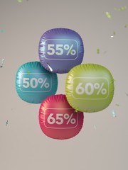 colored balloons percent off