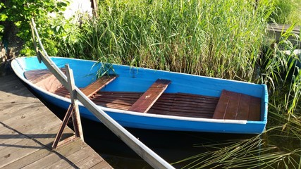 Beautiful lake boat. Rest Russia