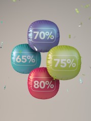 colored balloons percent off