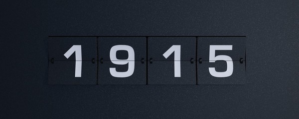 3d rendering flip board year 1915