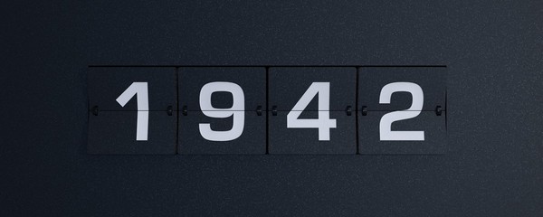 3d rendering flip board year 1942