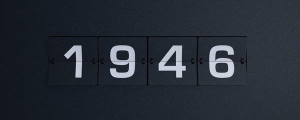 3d rendering flip board year  1946