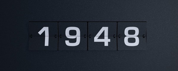 3d rendering flip board year 1948