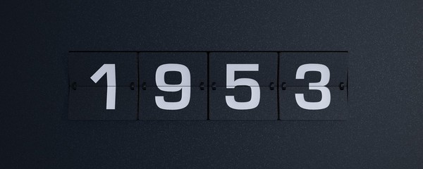 3d rendering flip board year 1953