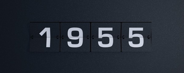 3d rendering flip board year 1955