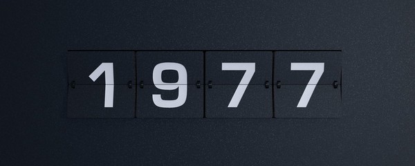 3d rendering flip board year 1977