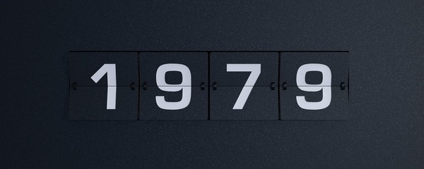 3d rendering flip board year 1979