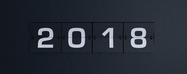3d rendering flip board year 2018