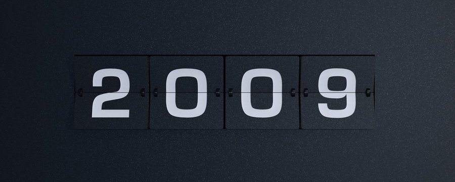 3d rendering flip board year 2009