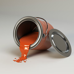 3d rendering cans of paint  color