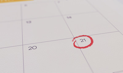 Calendar Yellow Pin day 21