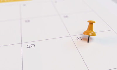 Calendar Yellow Pin day 20