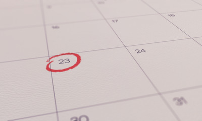 Calendar Yellow Pin 23