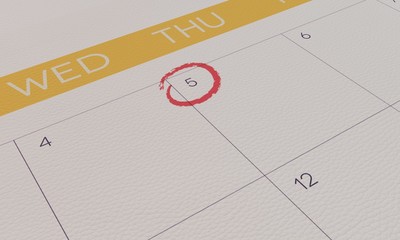 Calendar Yellow Pin 5