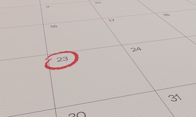 Calendar Yellow Pin day 23