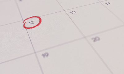 Calendar Yellow Pin day 12
