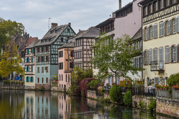 Fototapeta na wymiar Strasbourg, part of nice house in Petite France area.